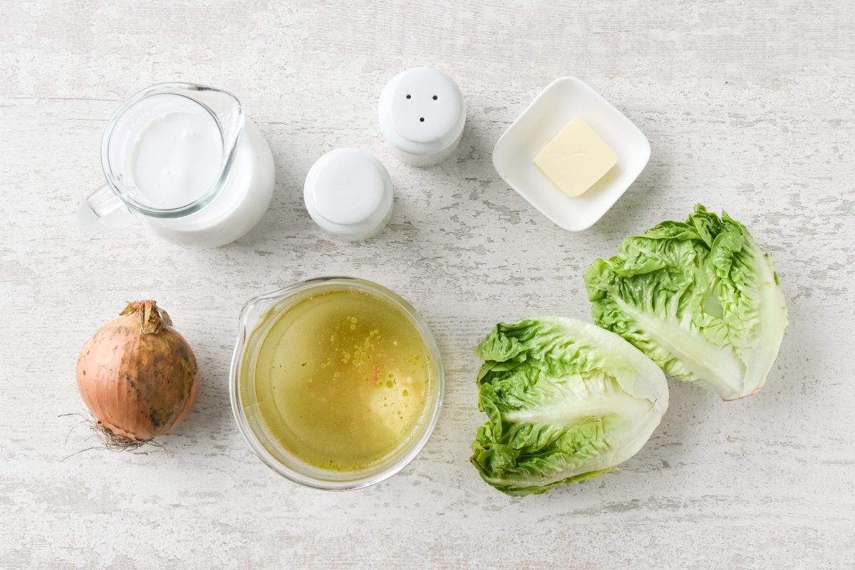 Ingredientes para preparar la crema de lechuga