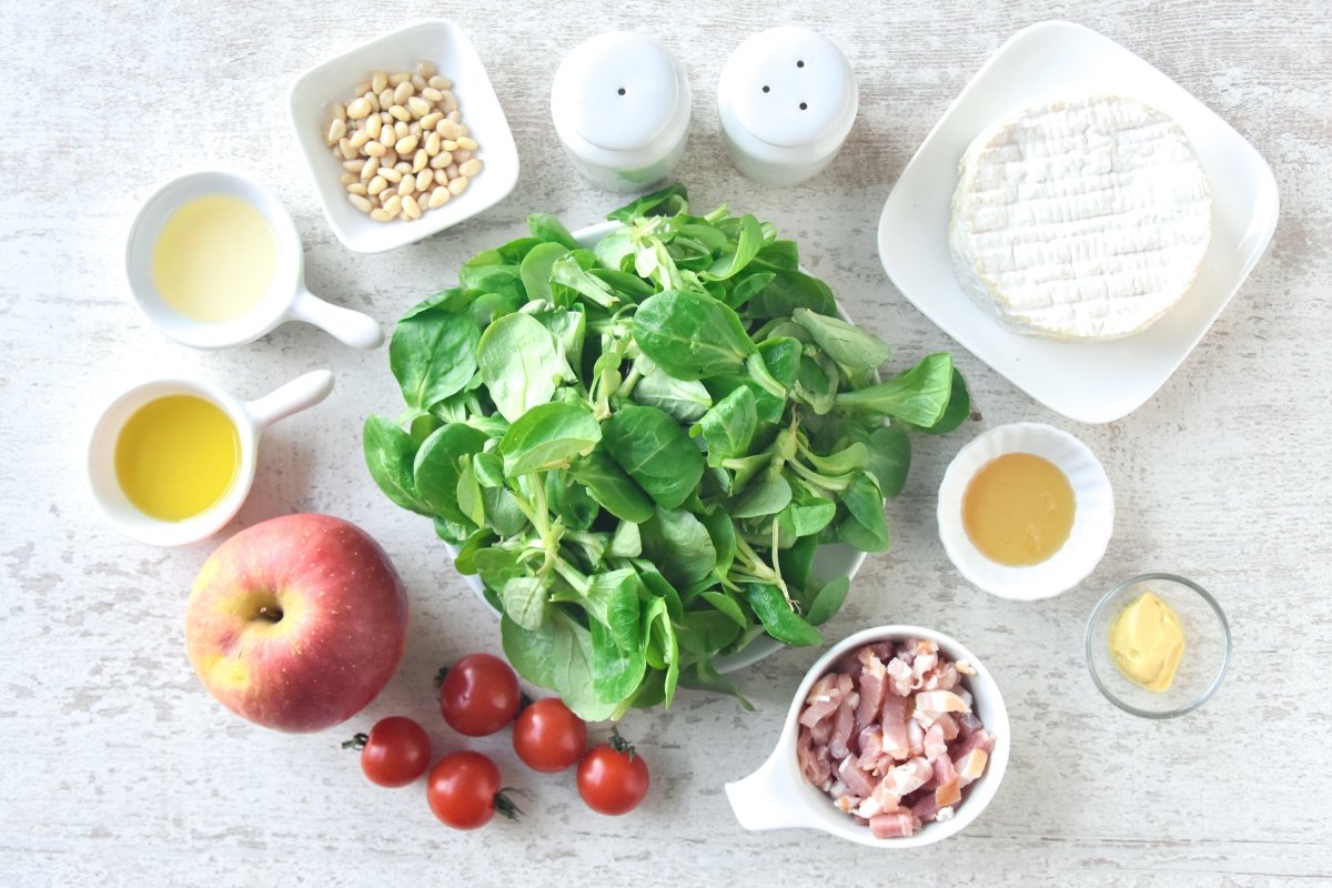 Ingredientes para preparar la ensalada templada