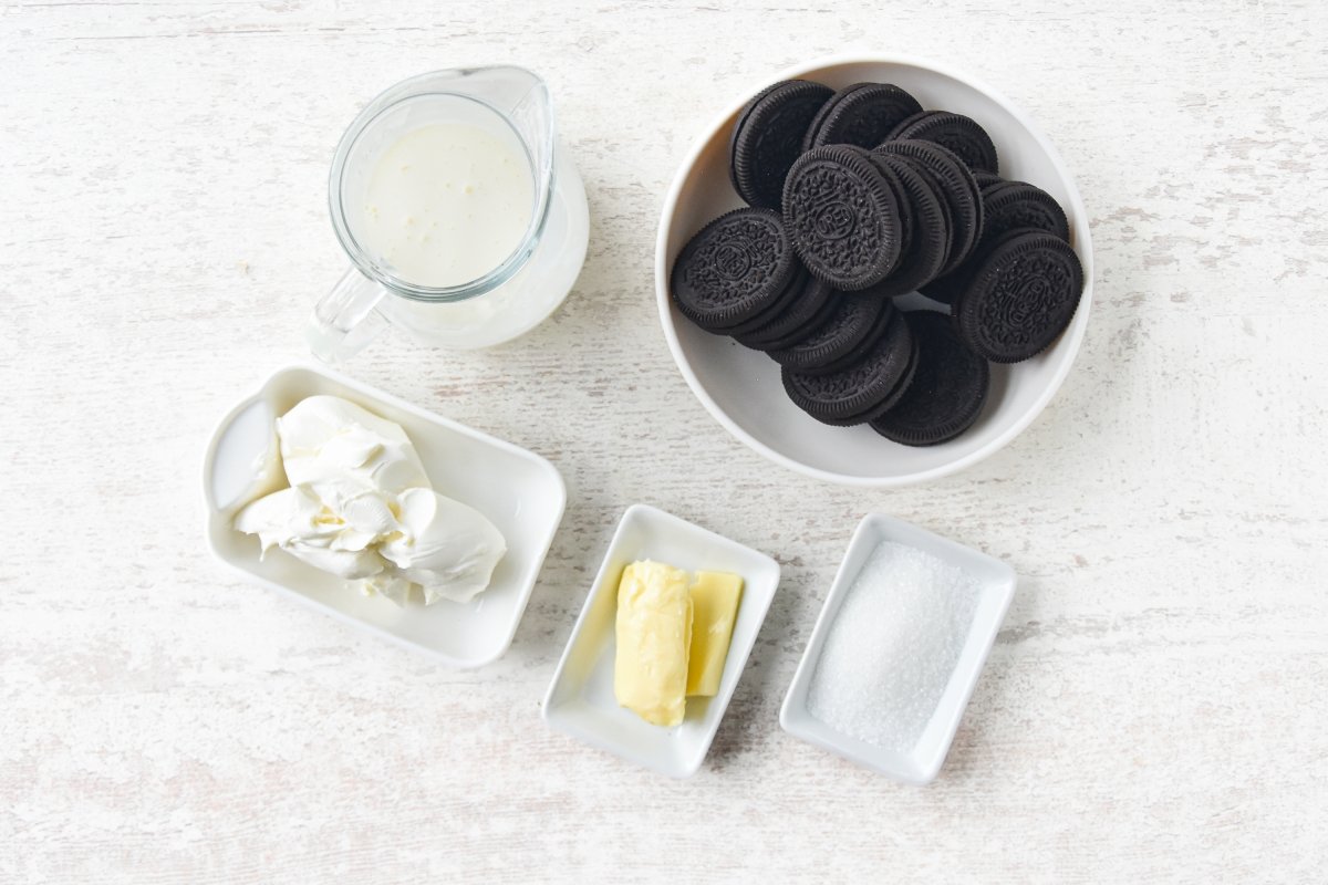 Ingredientes para preparar la mousse de Oreo