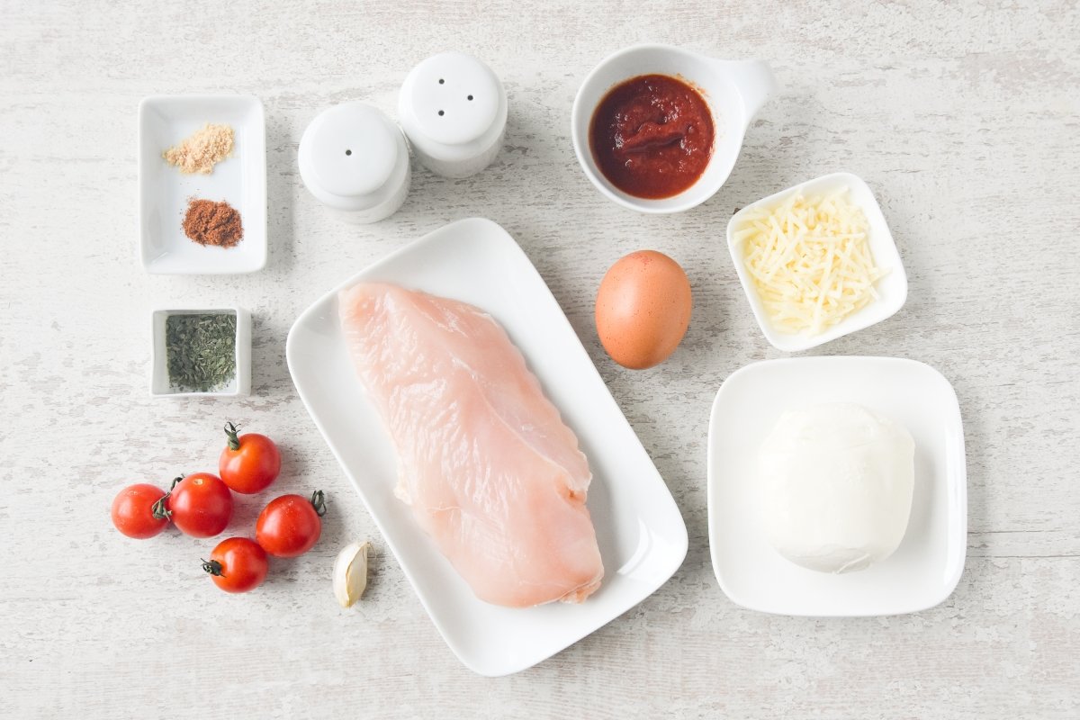 Ingredientes para preparar la pizza de pollo