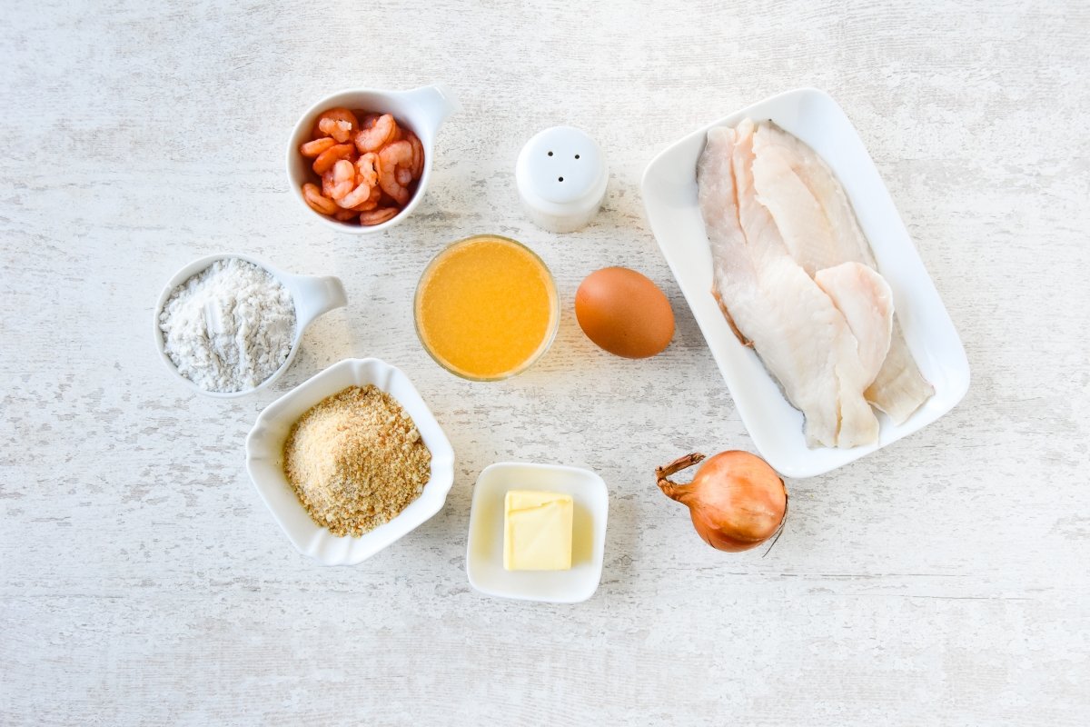 Ingredientes para preparar las croquetas de pescado