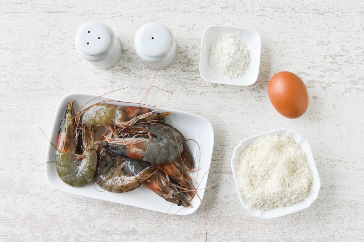 Ingredientes para preparar las ebi fry