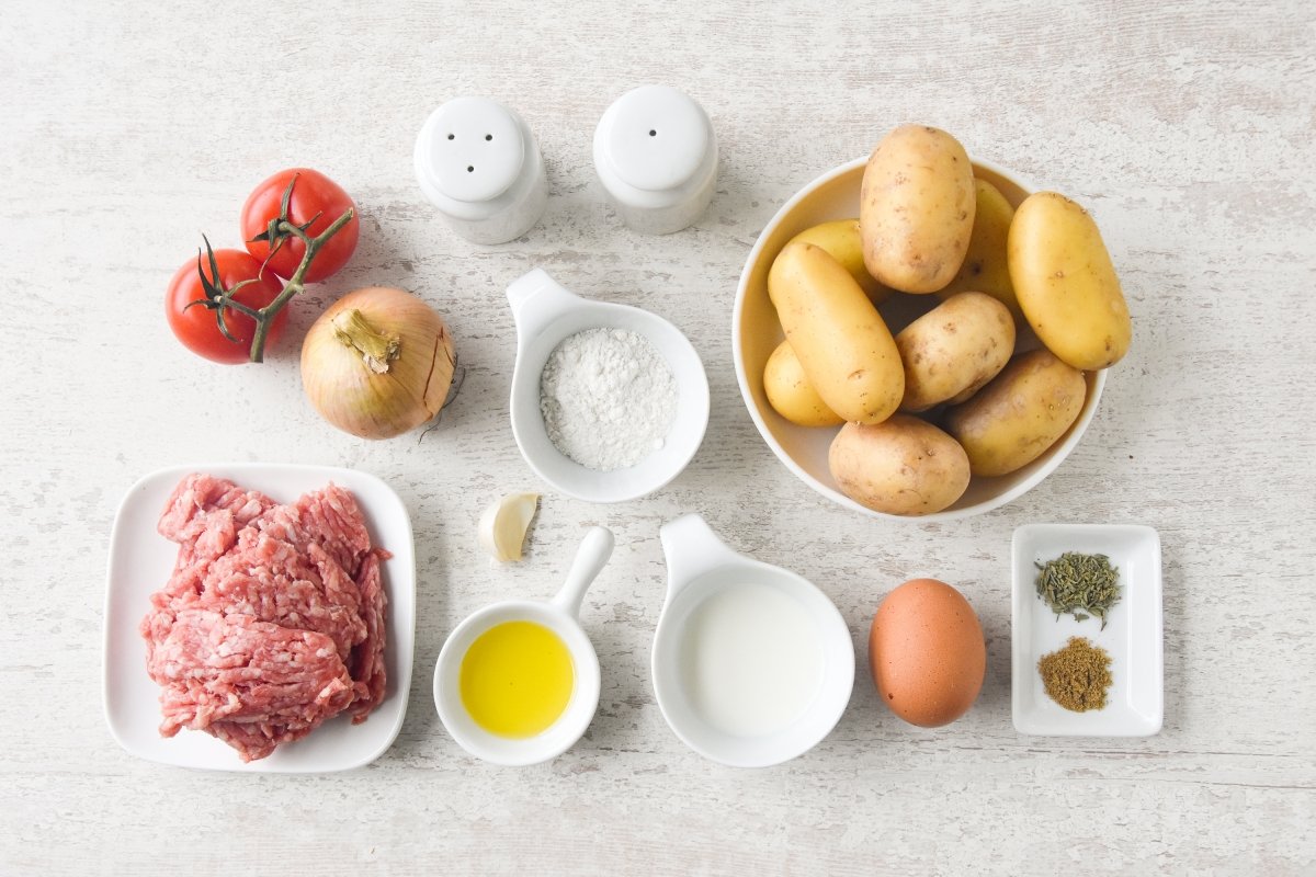 Ingredientes para preparar las papas rellenas