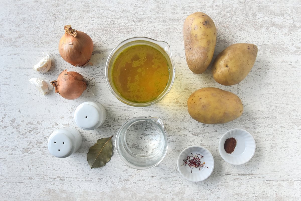 Ingredientes para preparar las patatas viudas