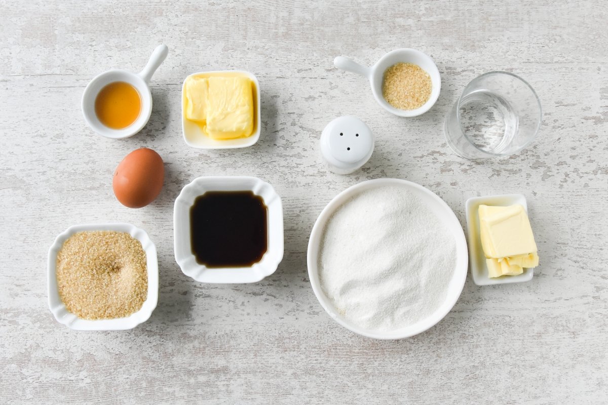 Ingredientes para preparar las tartaletas de mantequilla (Butter tarts)