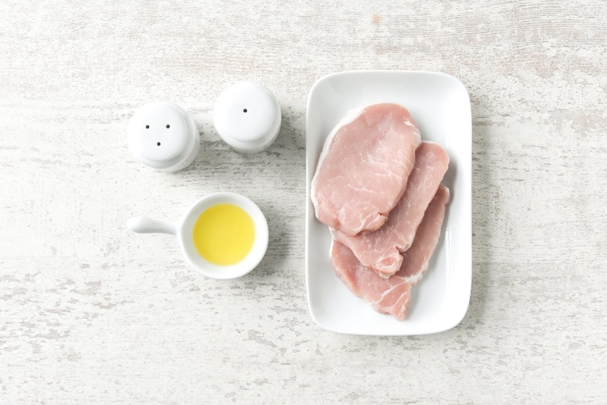 Ingredientes para preparar los filetes de lomo en freidora de aire