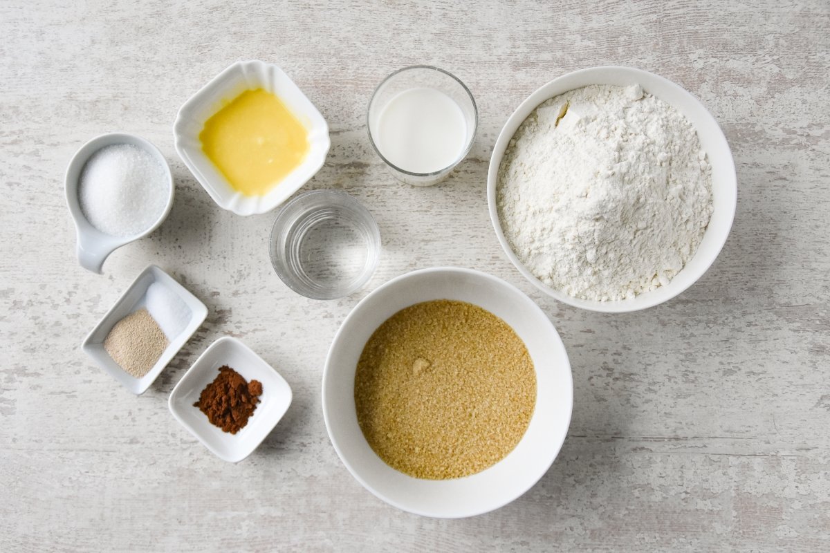 Ingredientes para preparar monkey bread o pan de mono