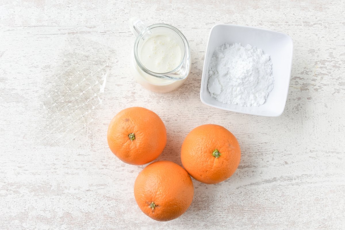 Ingredientes para preparar mousse de naranja