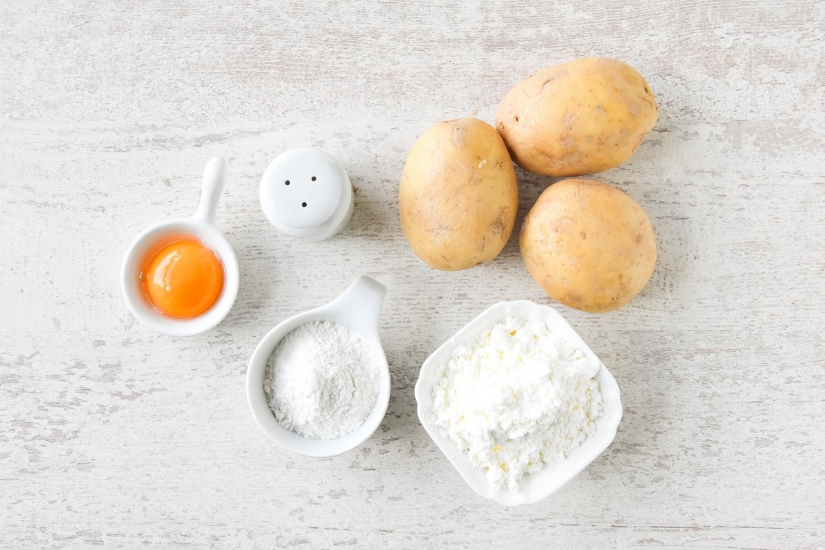 Ingredientes para preparar ñoquis sin gluten