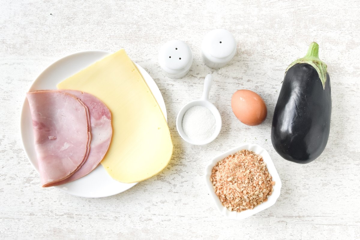 Ingredientes para preparar San Jacobos de berenjena