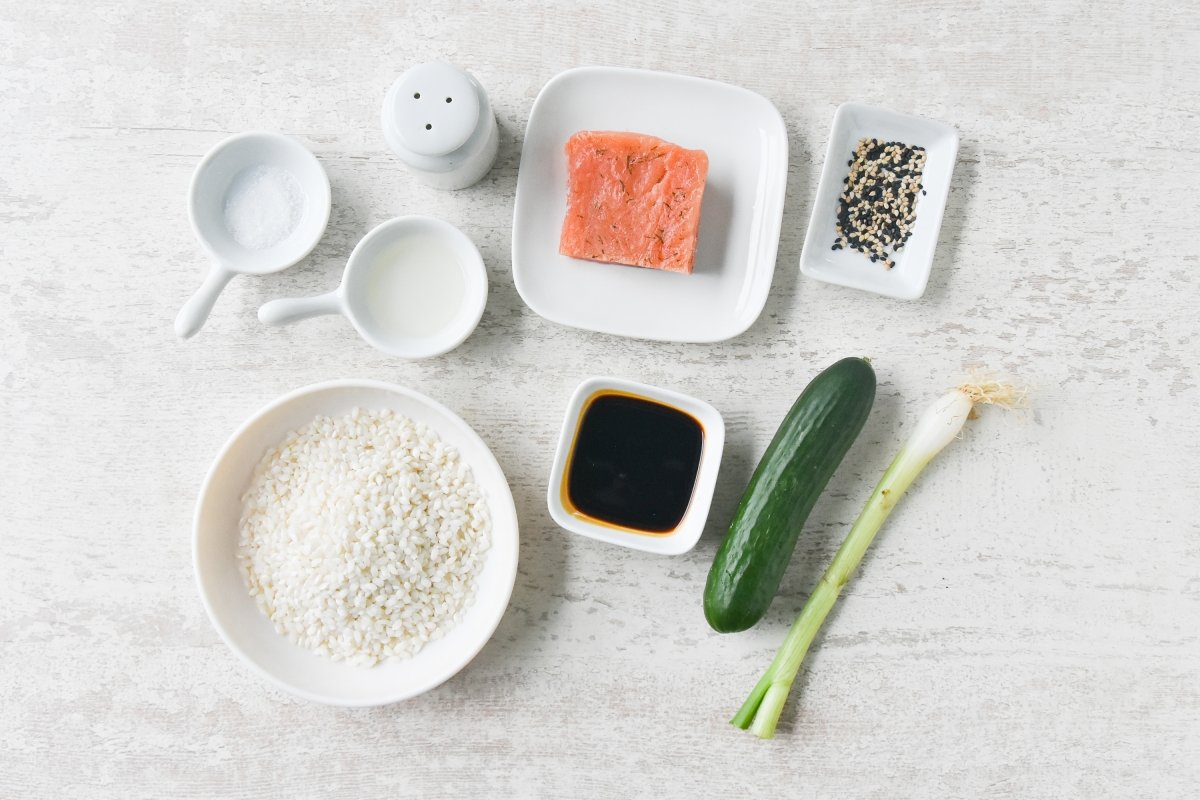 Ingredientes para preparar sushi balls