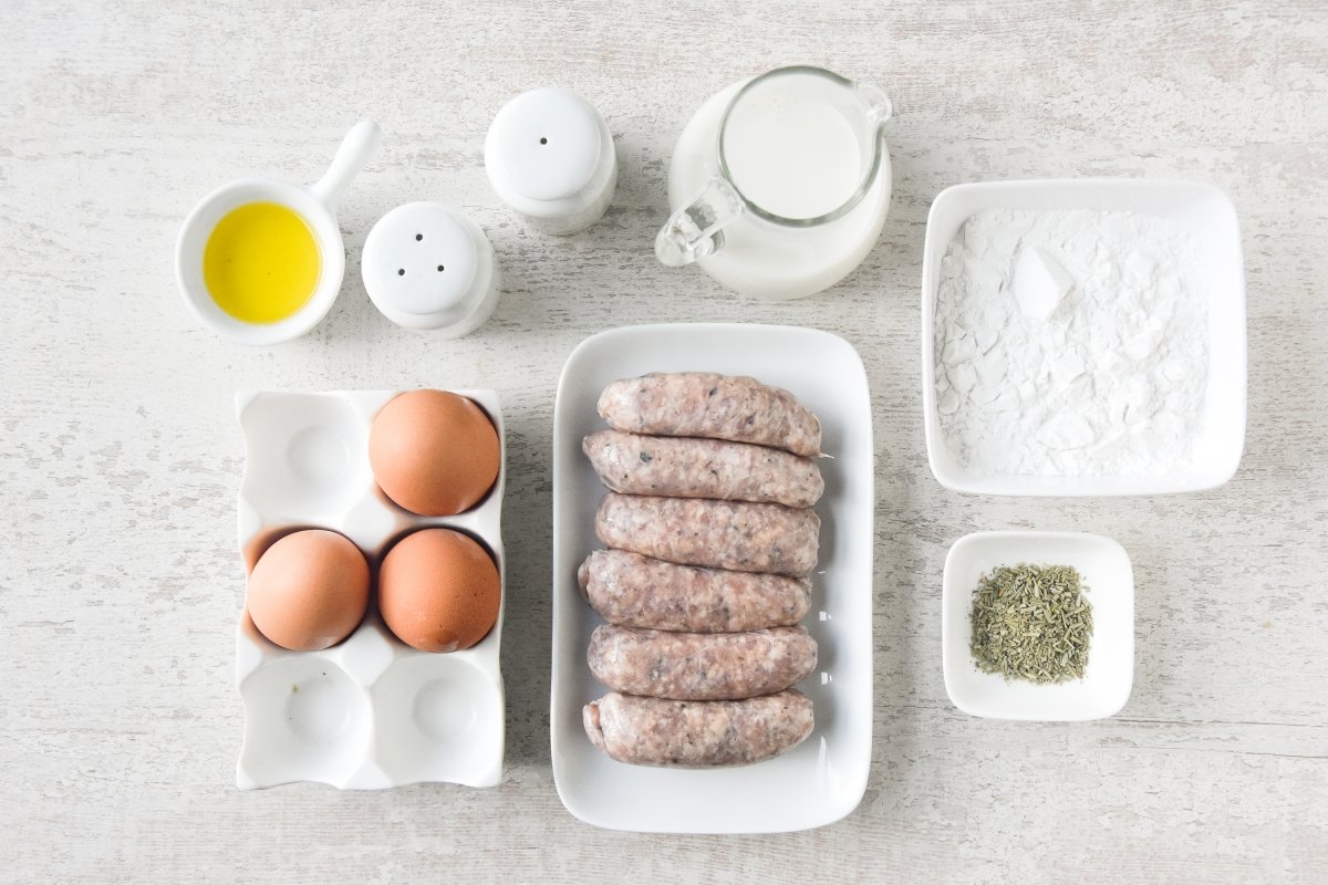 Ingredientes para preparar toad in the hole
