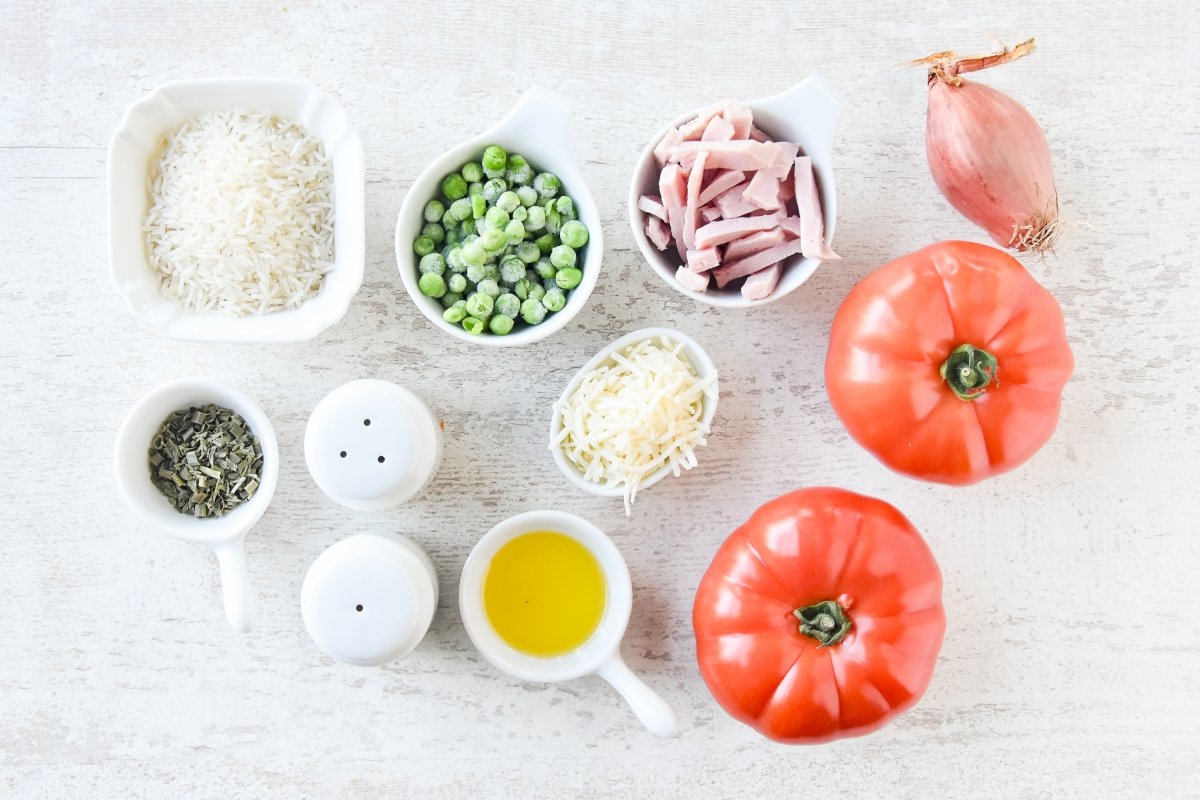 Ingredientes para preparar tomates rellenos de arroz