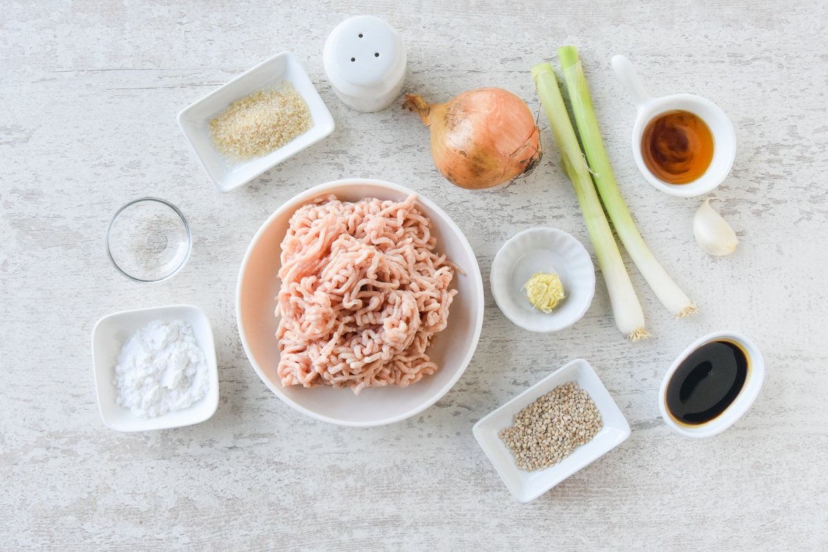 Ingredientes para preparar tsukune