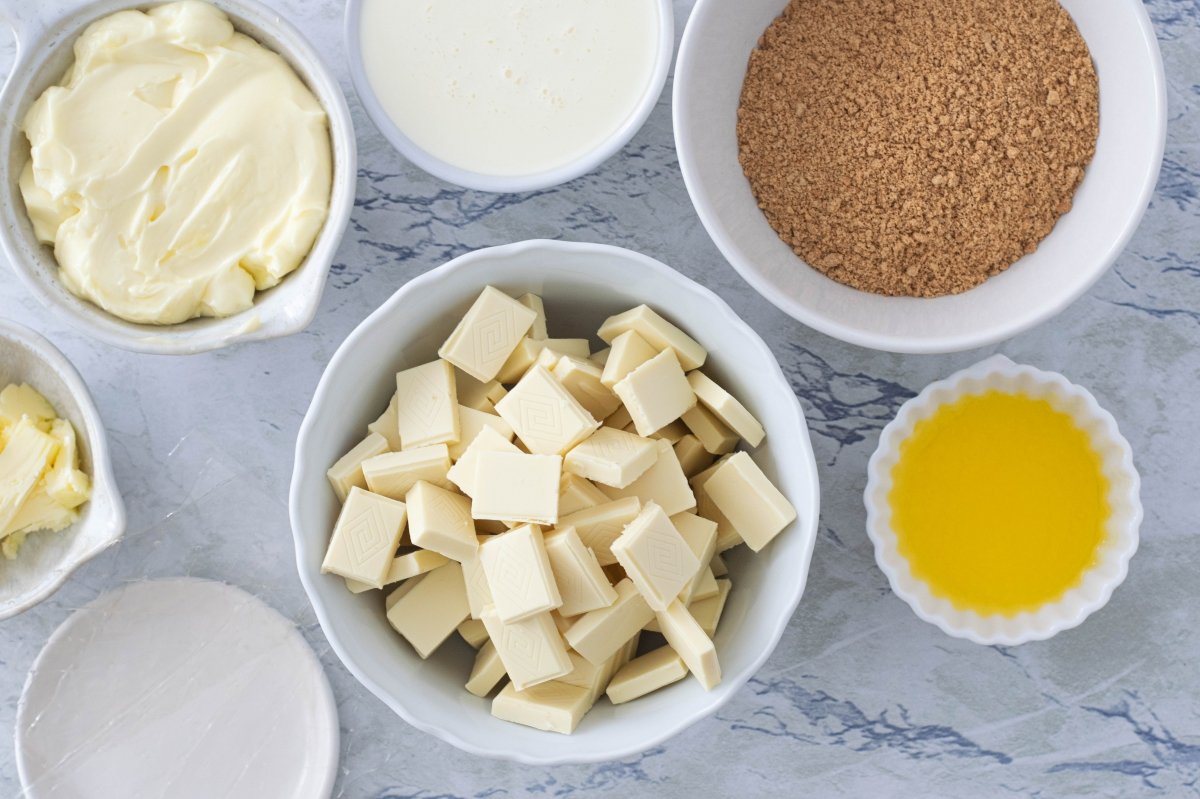 Ingredientes para tarta de chocolate blanco