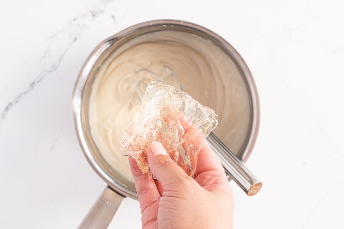 Integramos la gelatina de la tarta de horchata y fartons