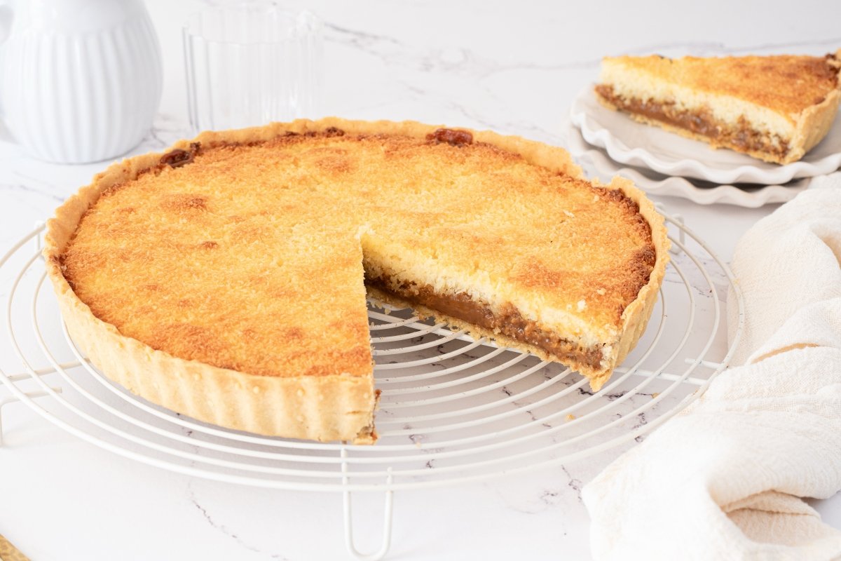 Interior de la tarta de coco