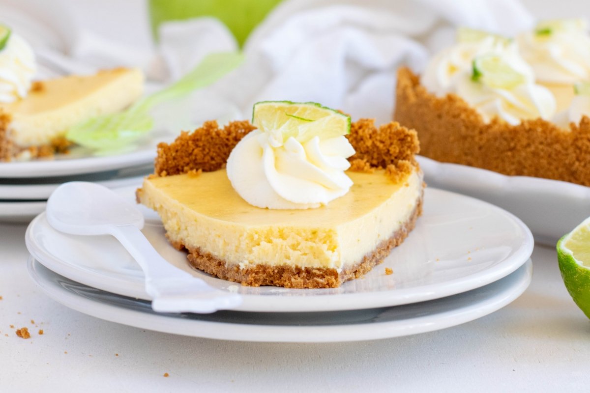 Interior de la tarta de lima o Key lime pie