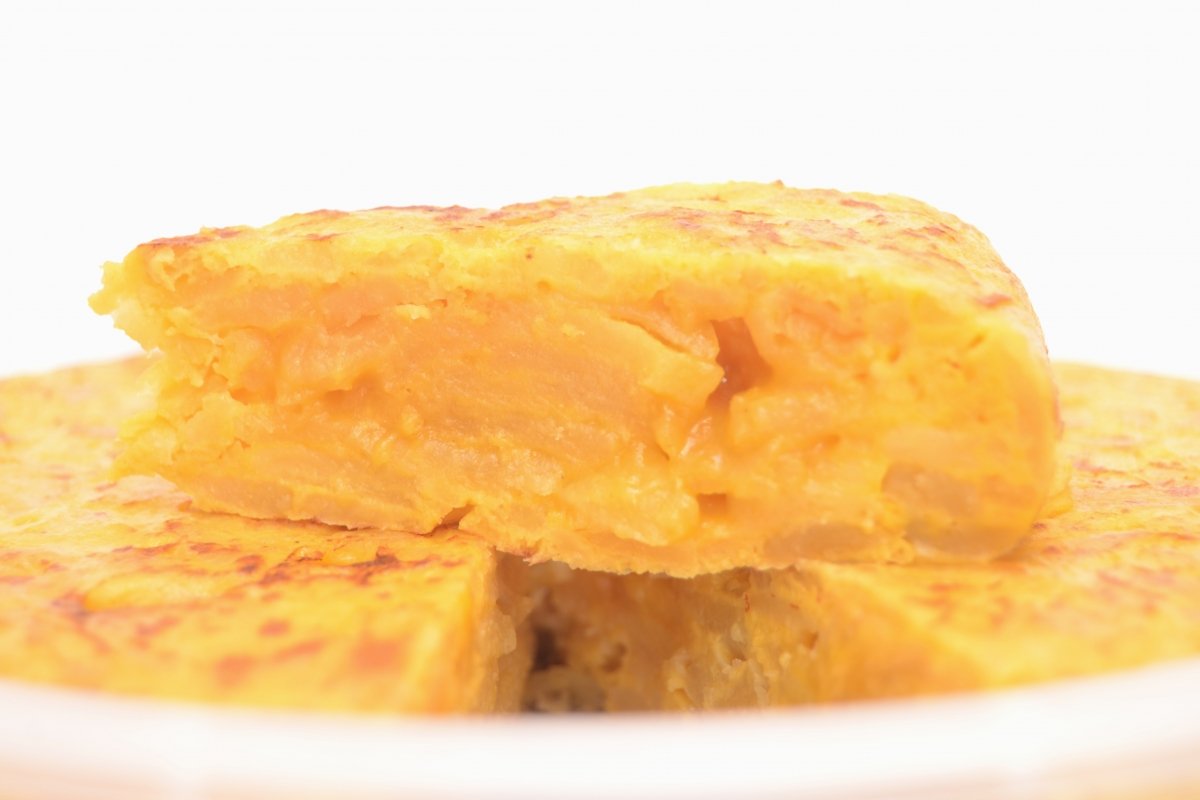 Interior de la tortilla de patata y cebolla de Mercadona