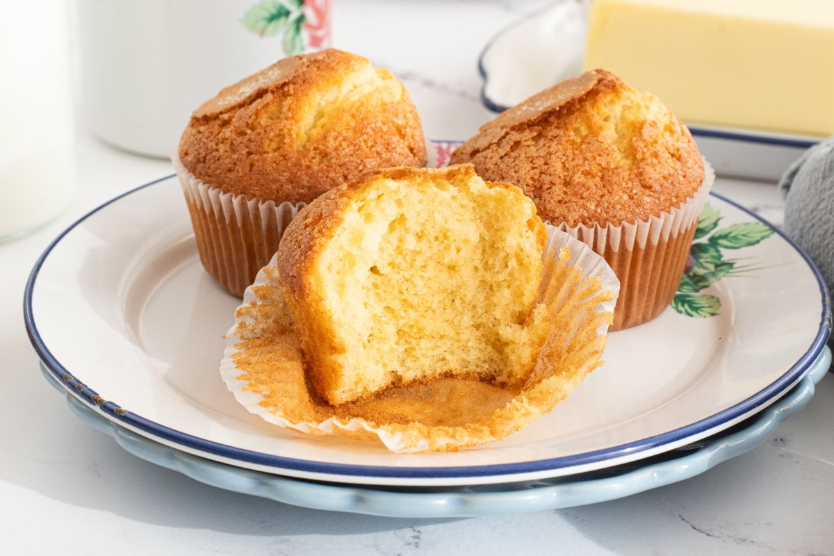 Interior de las magdalenas de mantequilla