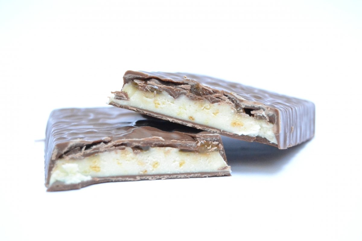 Interior de las tabletas de turrón de chocolate y banoffee de Mercadona