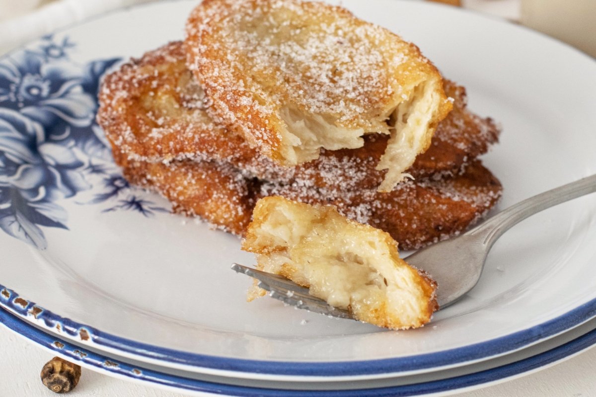 Interior de las torrijas de horchata