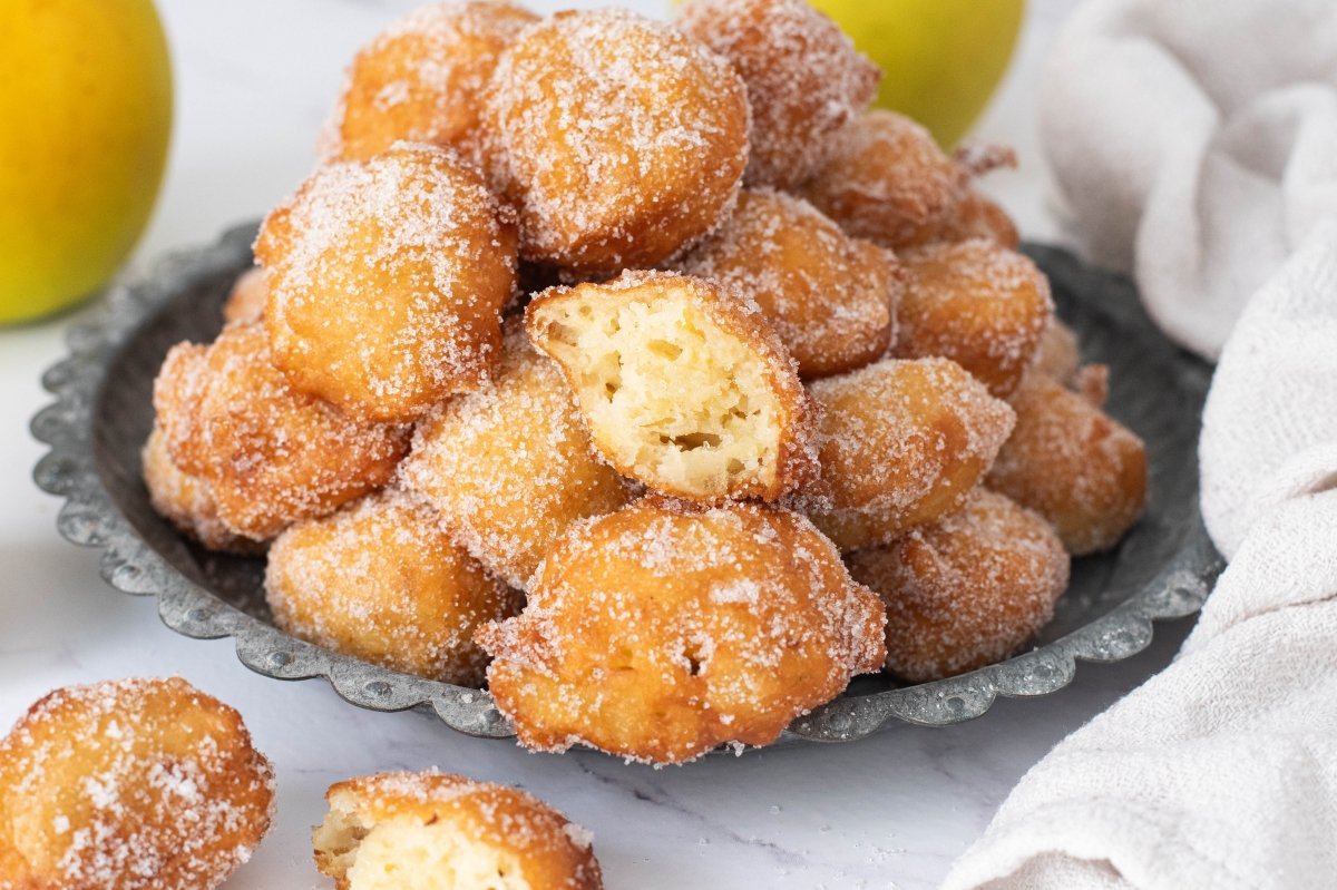 Interior de los buñuelos de manzana