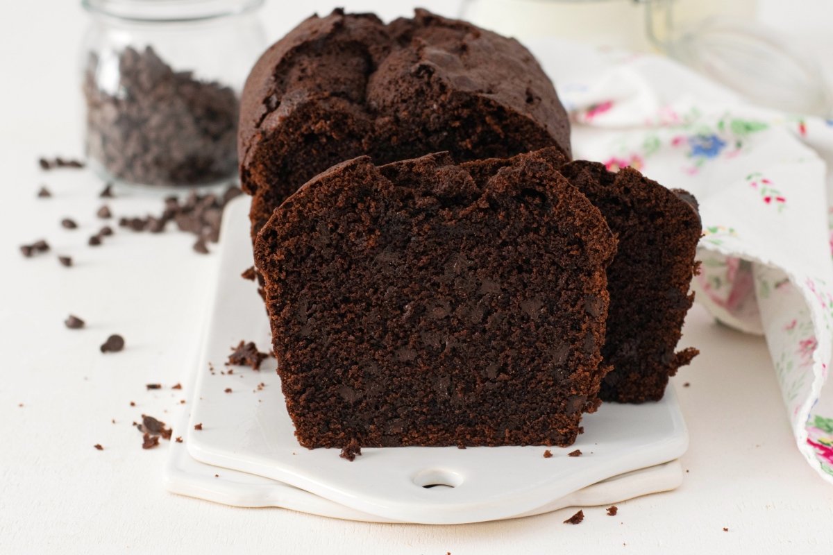 Interior of the chocolate plum cake