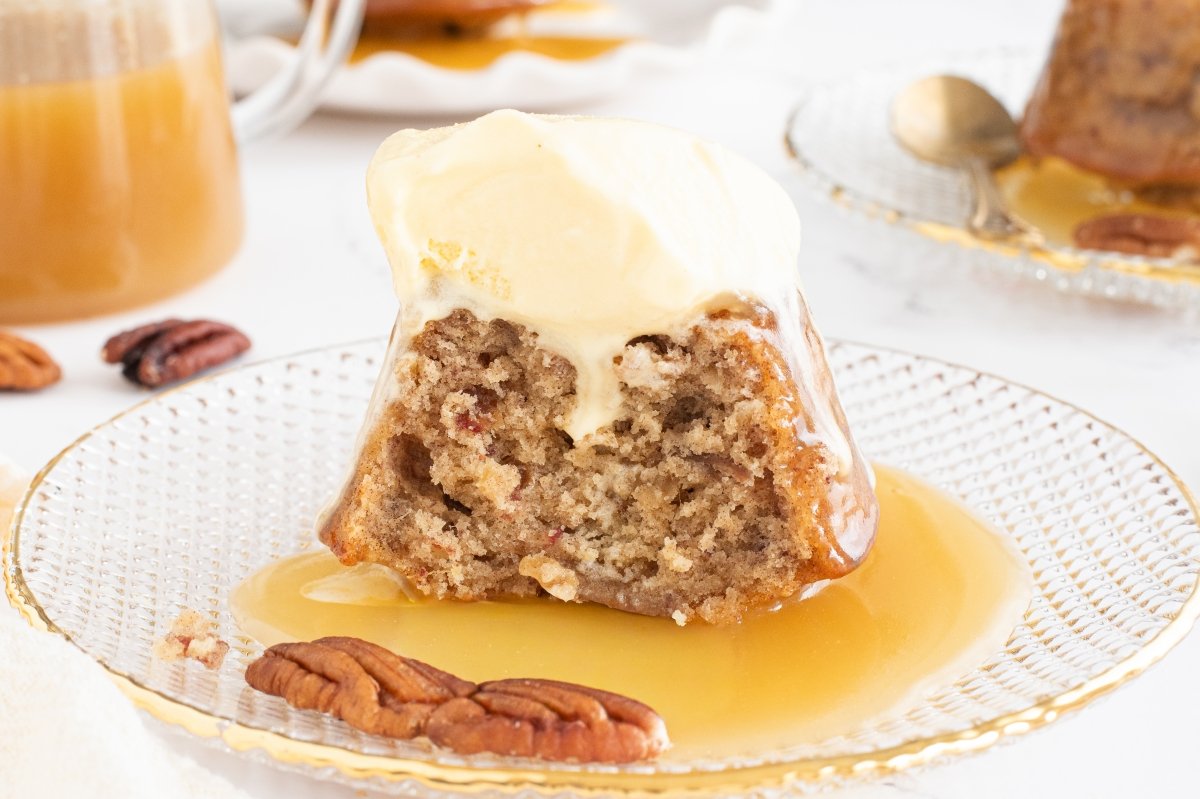 Interior del sticky toffee pudding