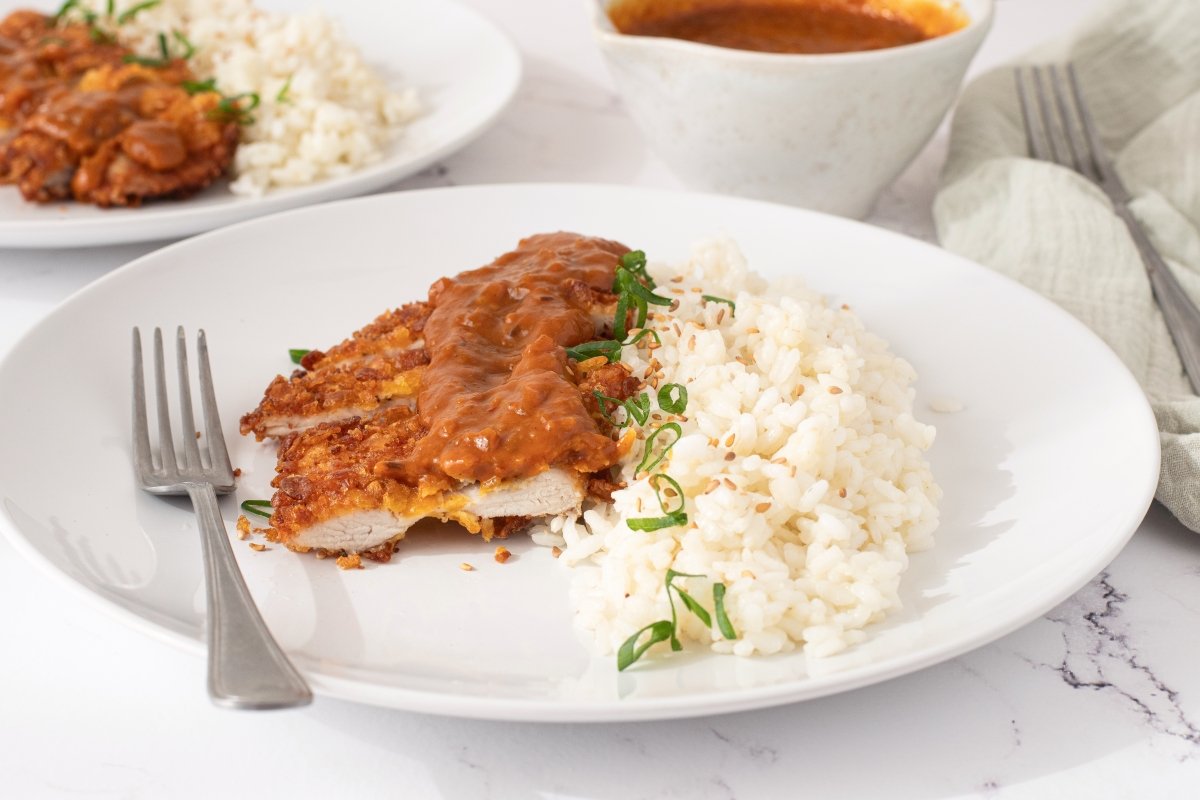 Katsu curry en el plato