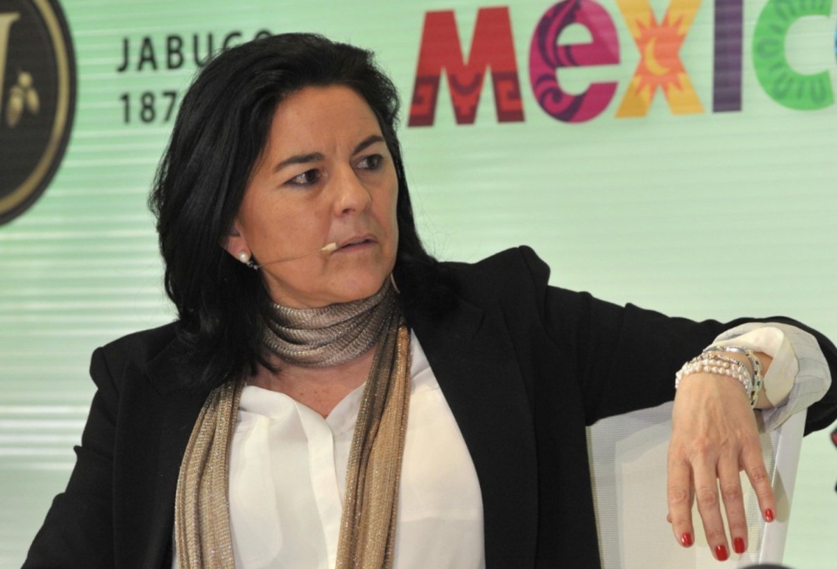 La periodista gastronómica Julia Pérez Lozano durante una conferencia