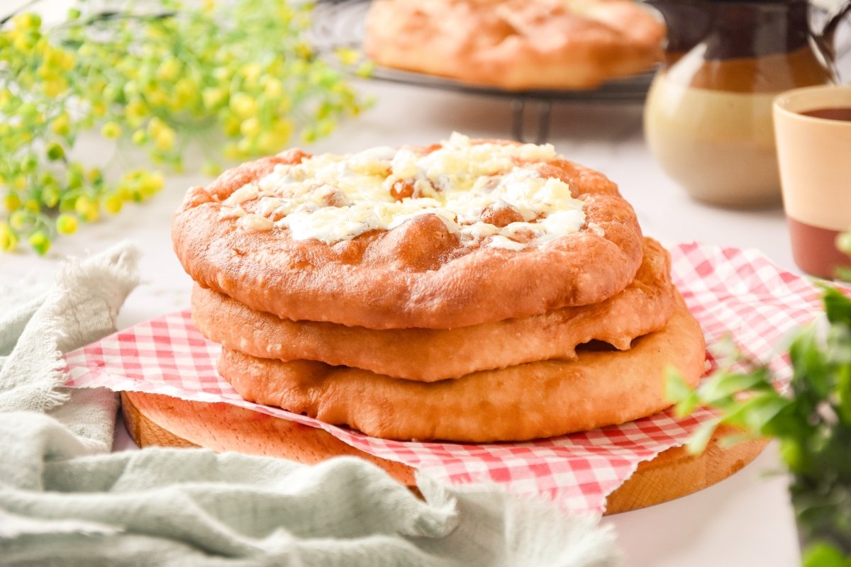 Lángos listo para comer