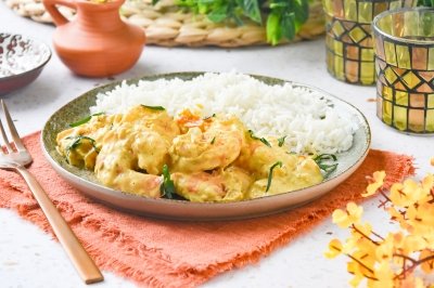 Langostinos al curry