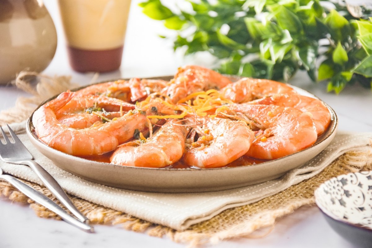 Langostinos al whisky caseros