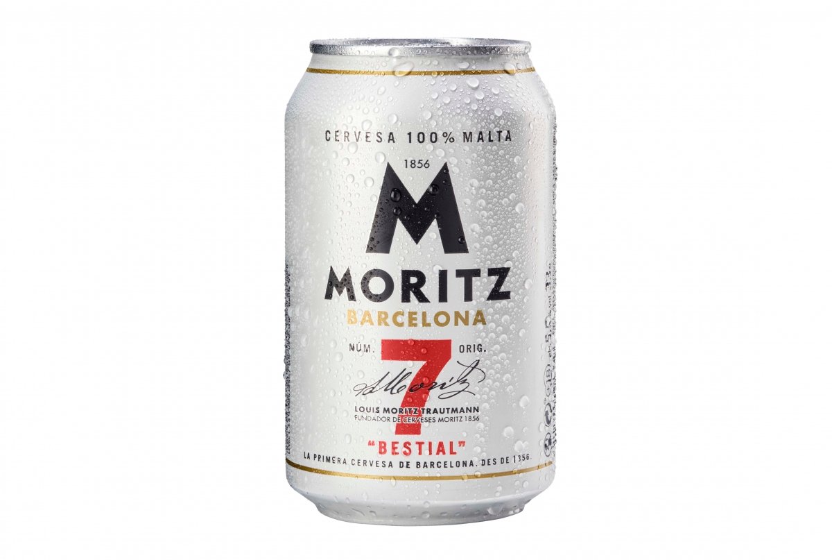 Lata de cerveza Moritz 7 Simple But Tasty Beer