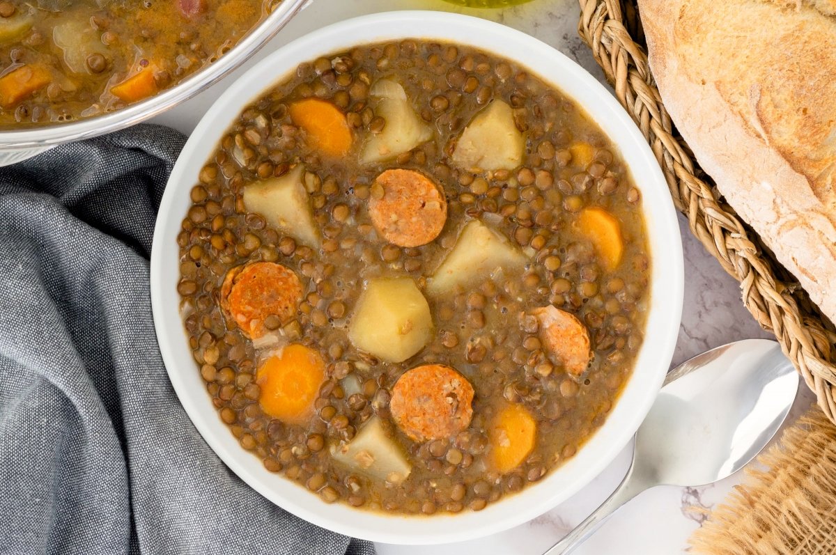 Lentejas hechas en la olla exprés