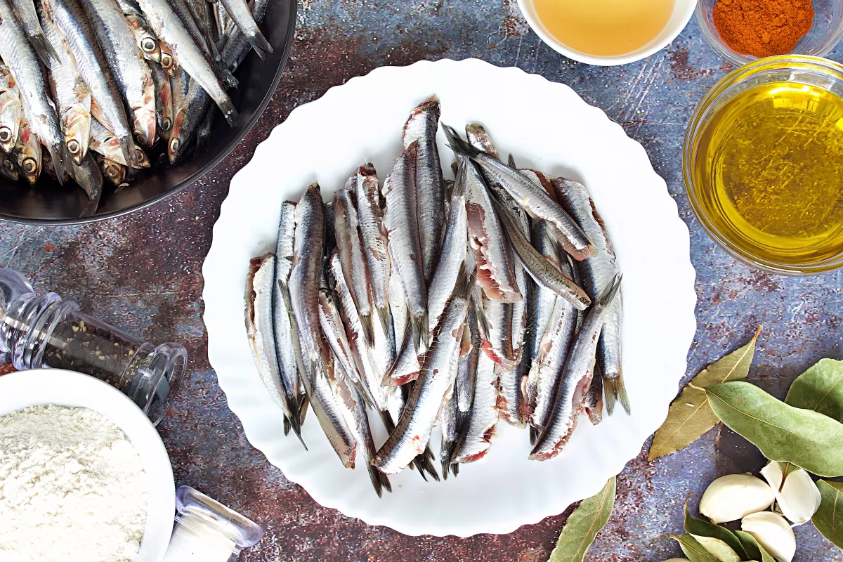 Los boquerones limpios de los boquerones en escabeche