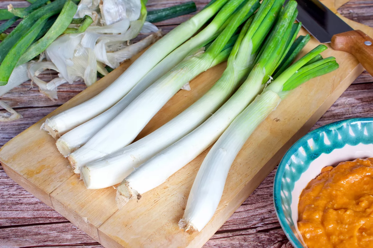 Los calçots de los calçots al horno limpios