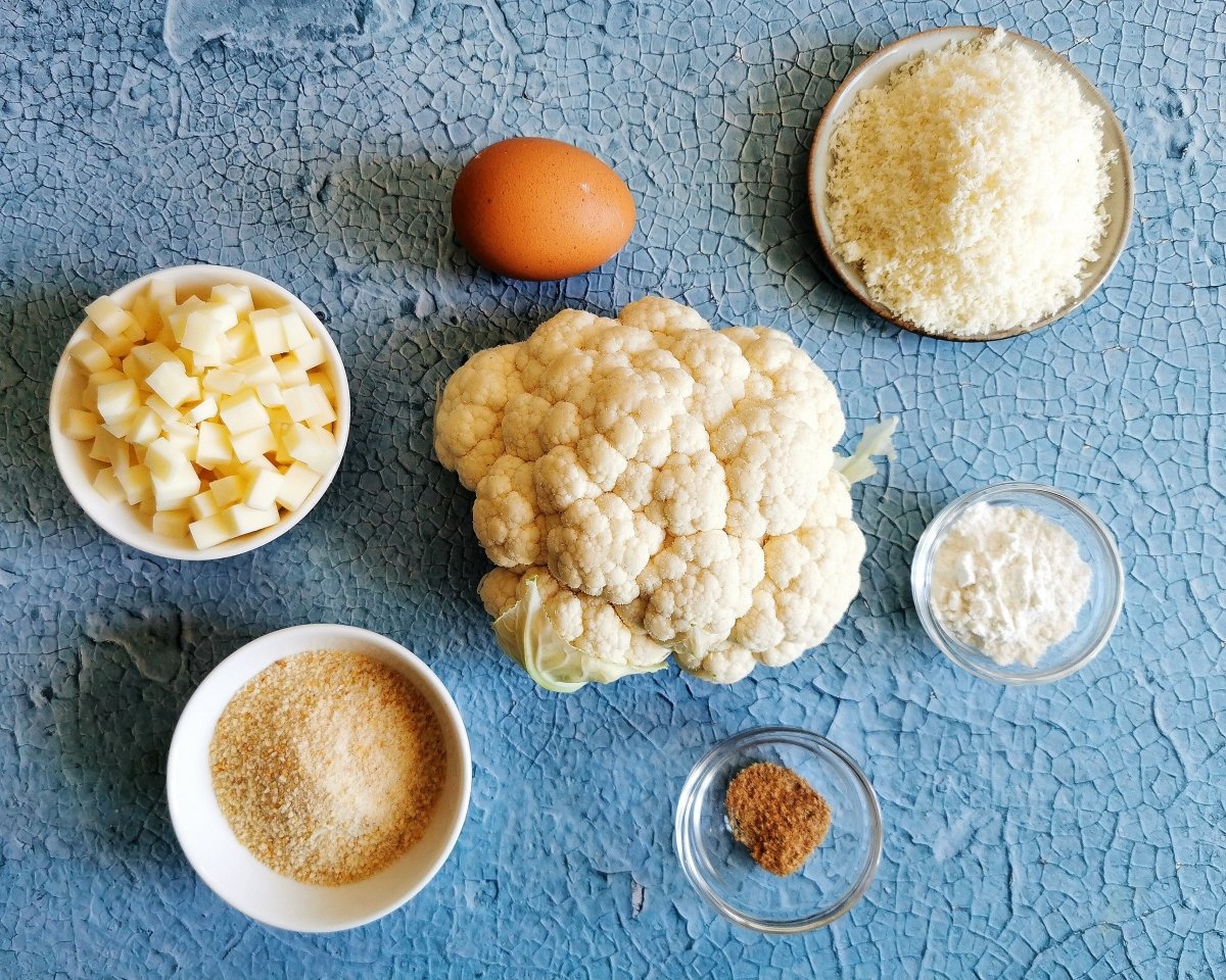 Los ingredientes de las tortitas de coliflor