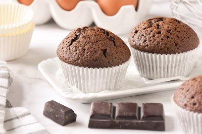 Magdalenas de chocolate muy esponjosas