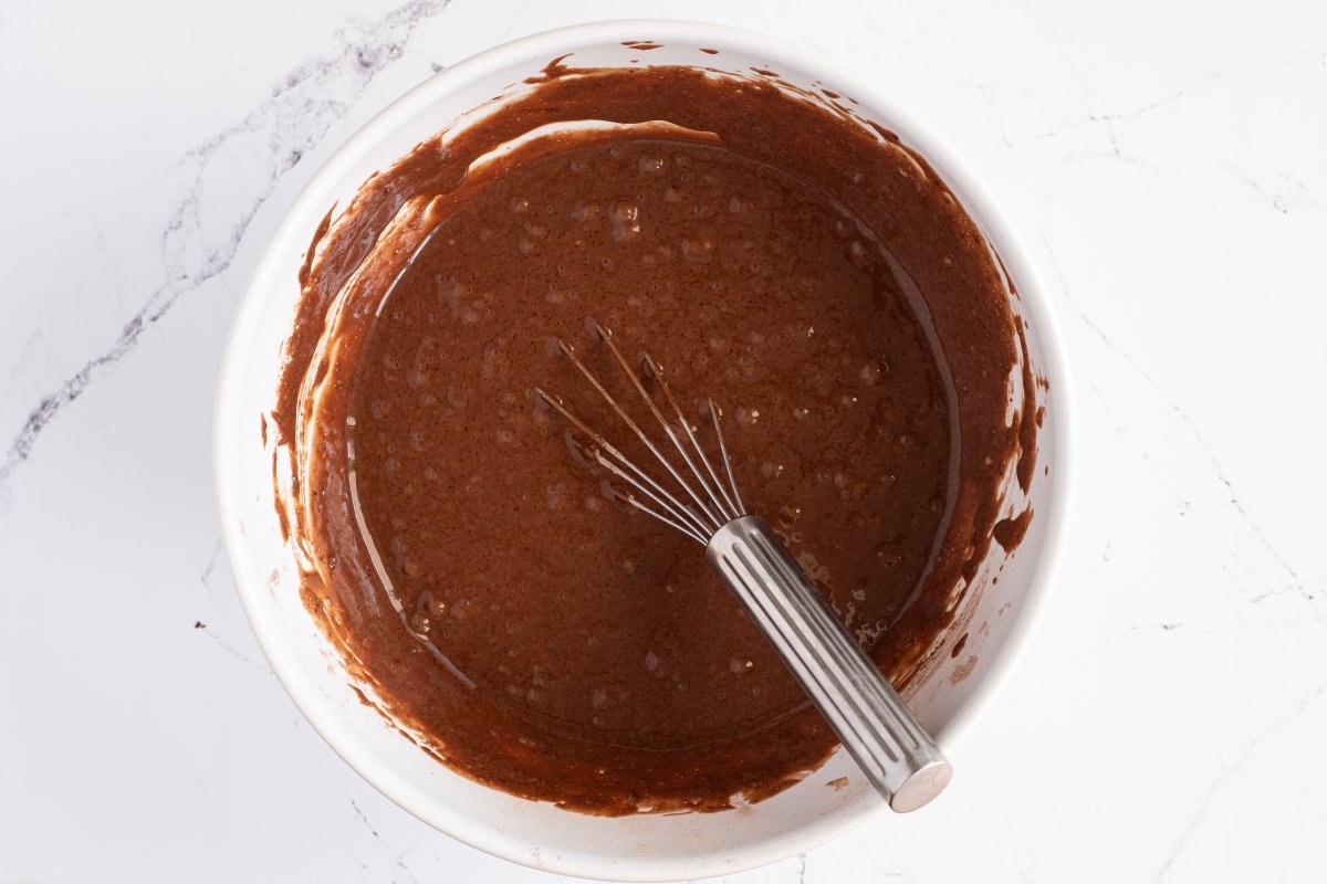 Masa de los gofres de chocolate