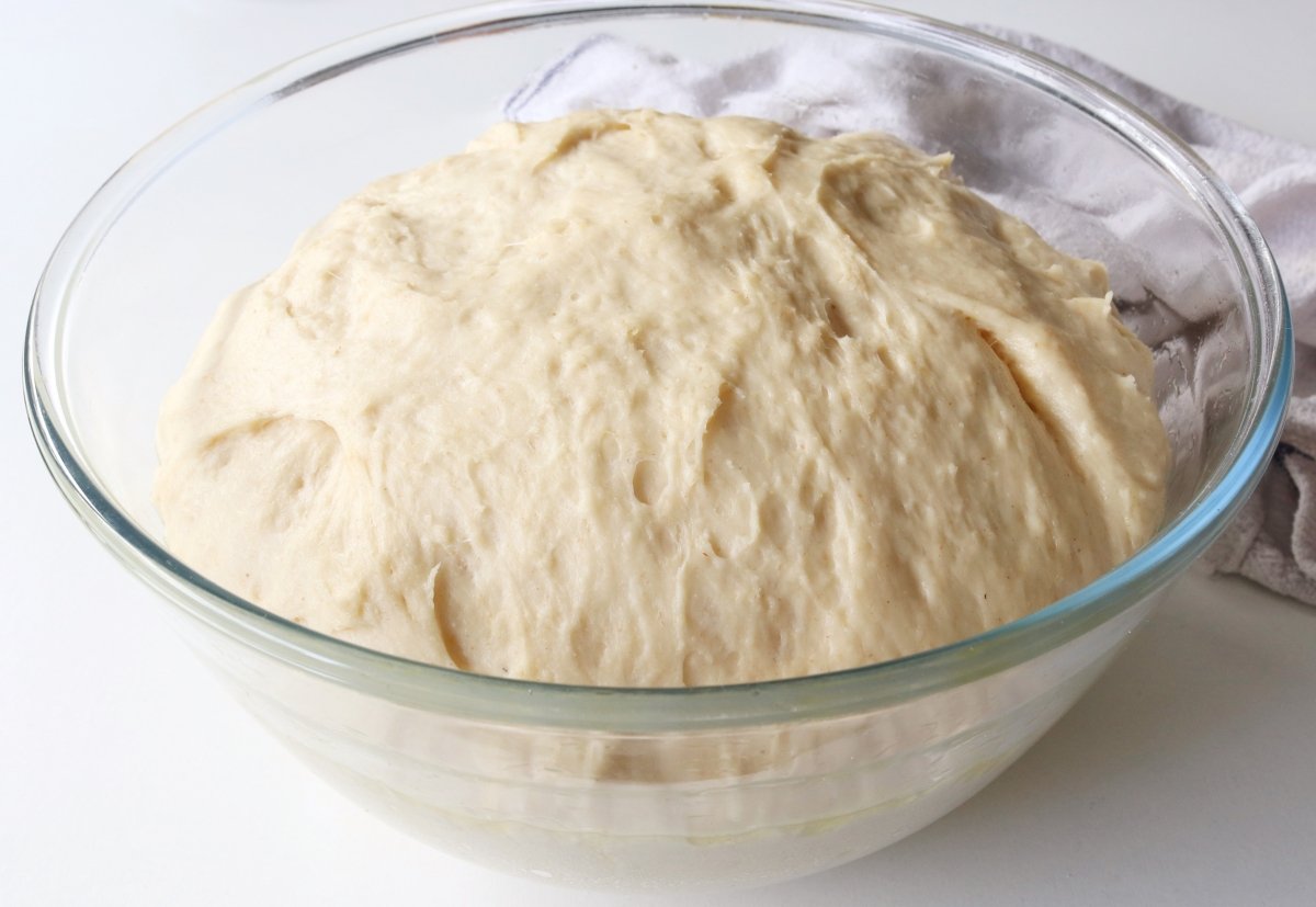 Leavened dough to make ham bread