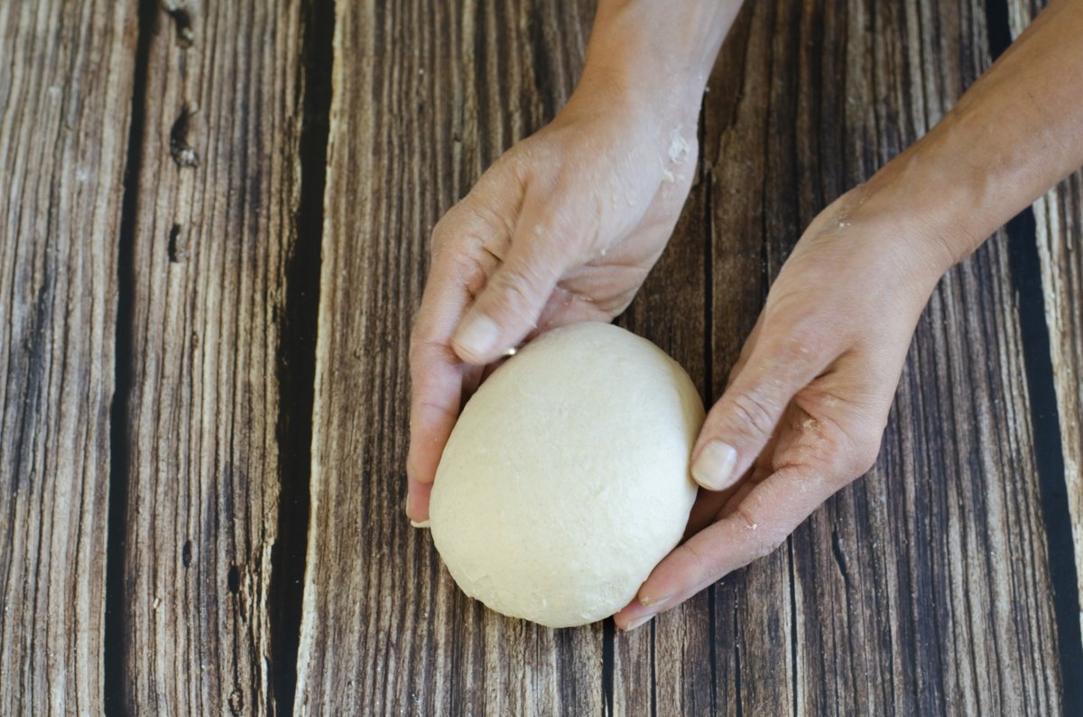 Dough ready for block rising