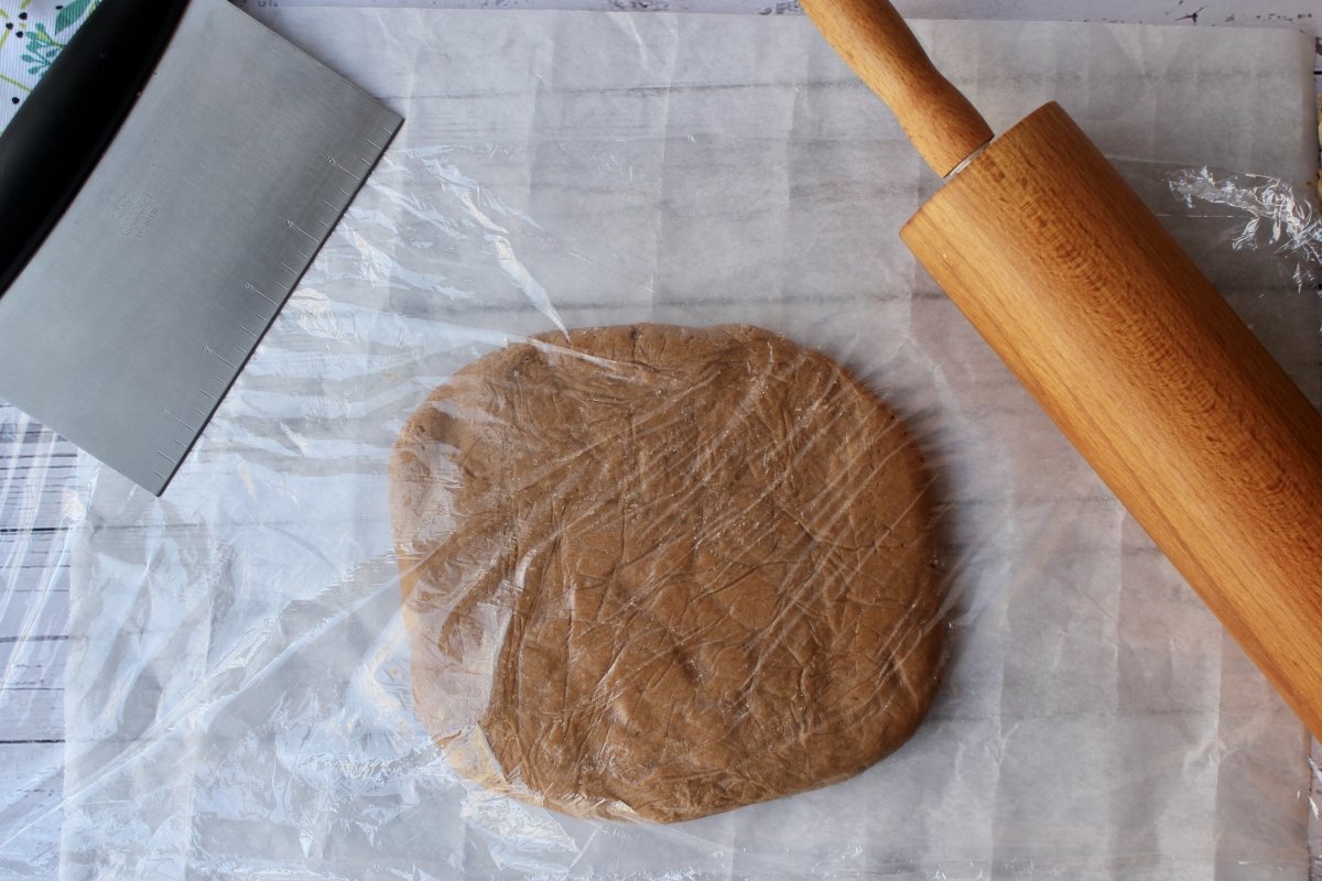 Cinnamon cookie dough before being laminated for cutting