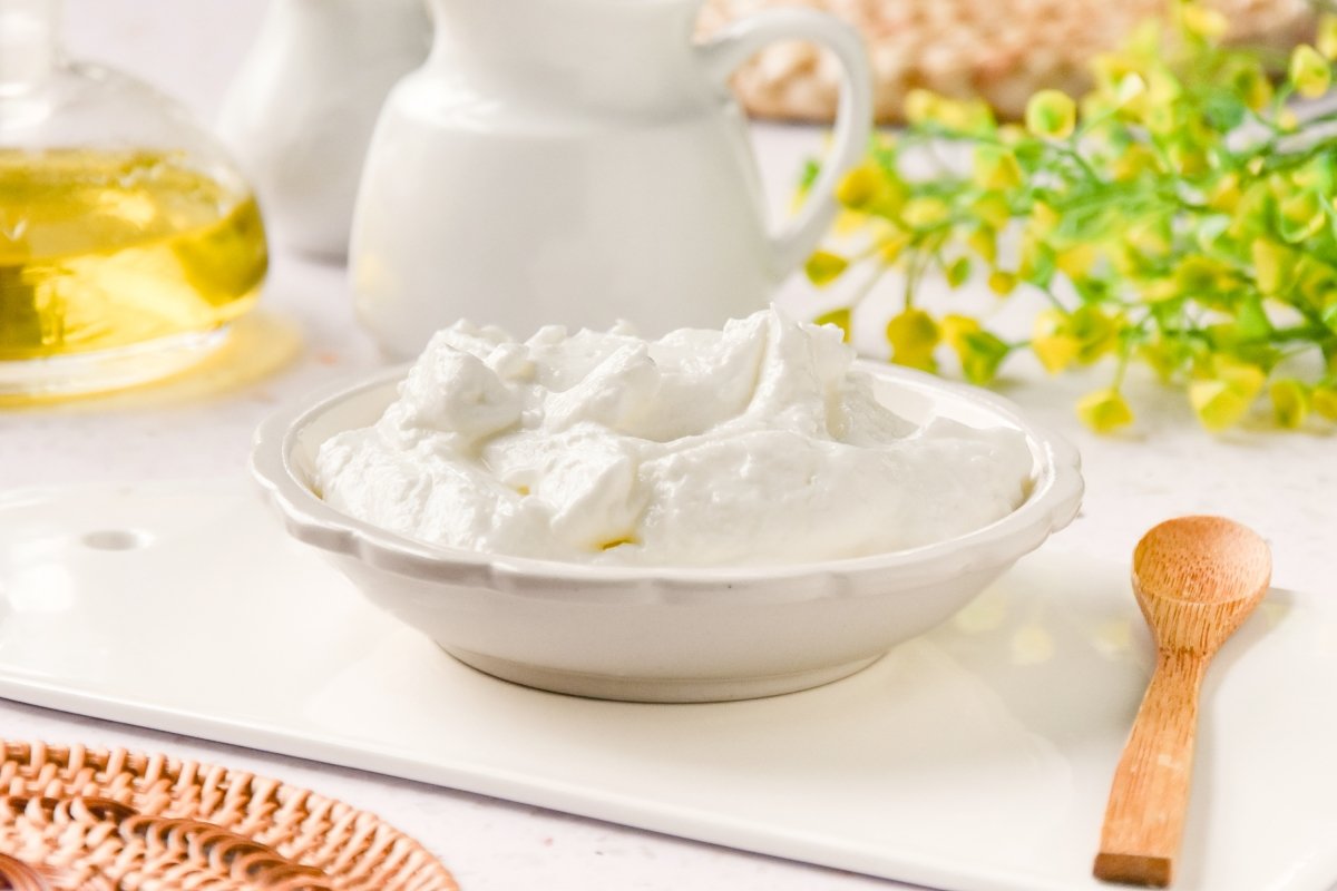 Mayonesa vegana o veganesa lista para comer