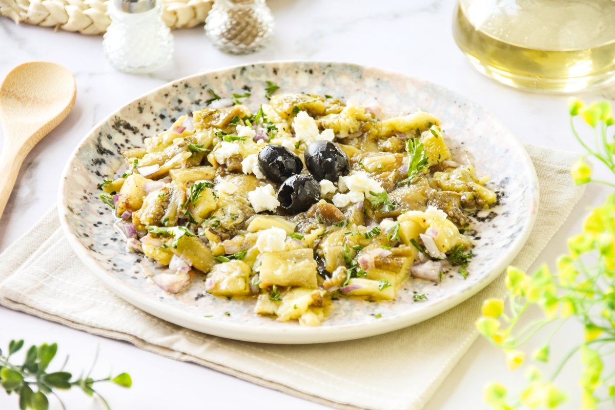 Melitzanosalata lista para comer