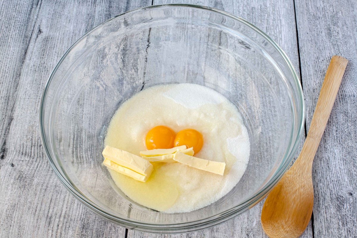 Mix starch, milk, eggs, butter and salt to make chipá