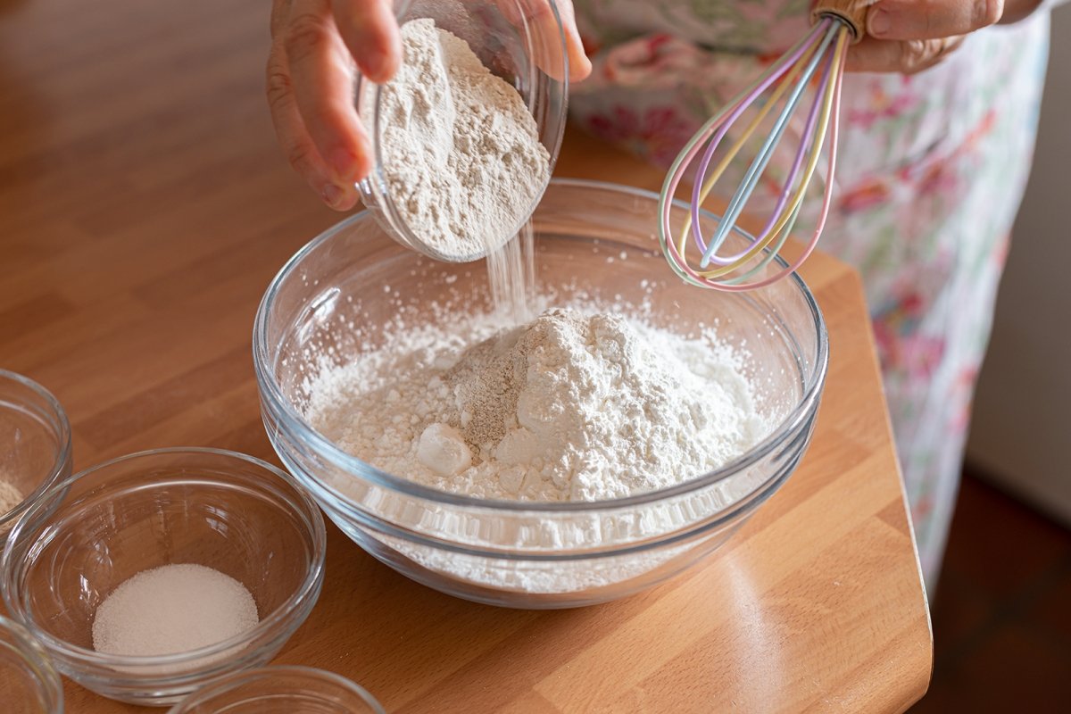Mezclar sólidos de pan sin gluten