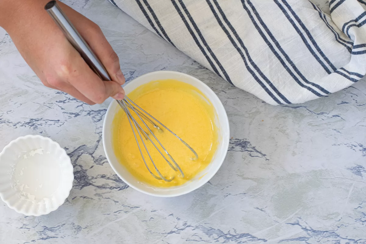 mezclar yemas crema bizcocho de crema pastelera *