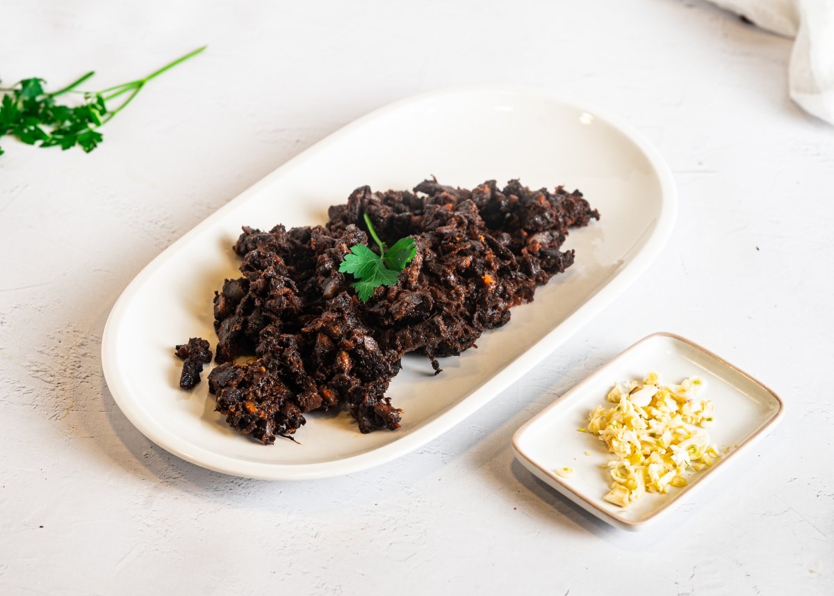 Morcilla desmenuzada para hacer patatas enmascaradas